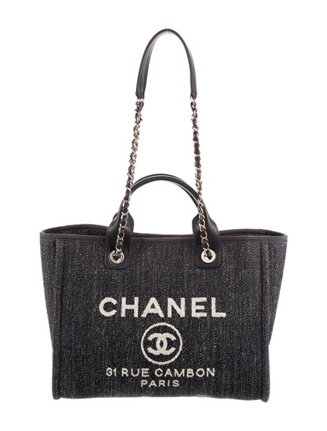 chanel black leather deauville tote|chanel deauville tote 2022.